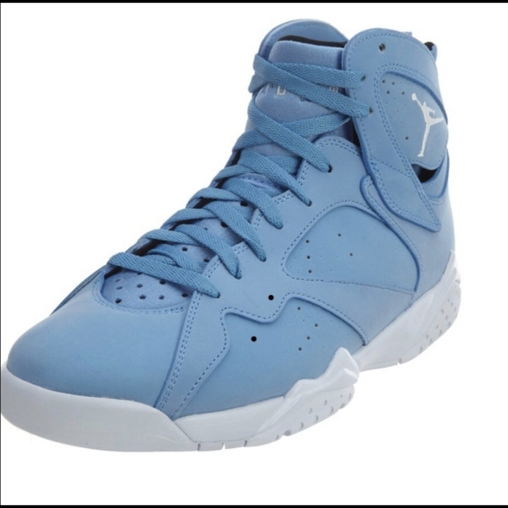 Jordan Blue Sneakers with High-Top Design and Smooth Leather